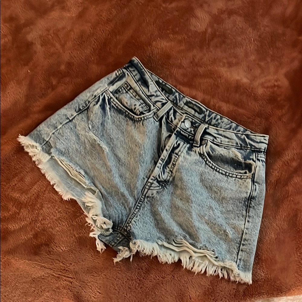 Distressed Denim Shorts